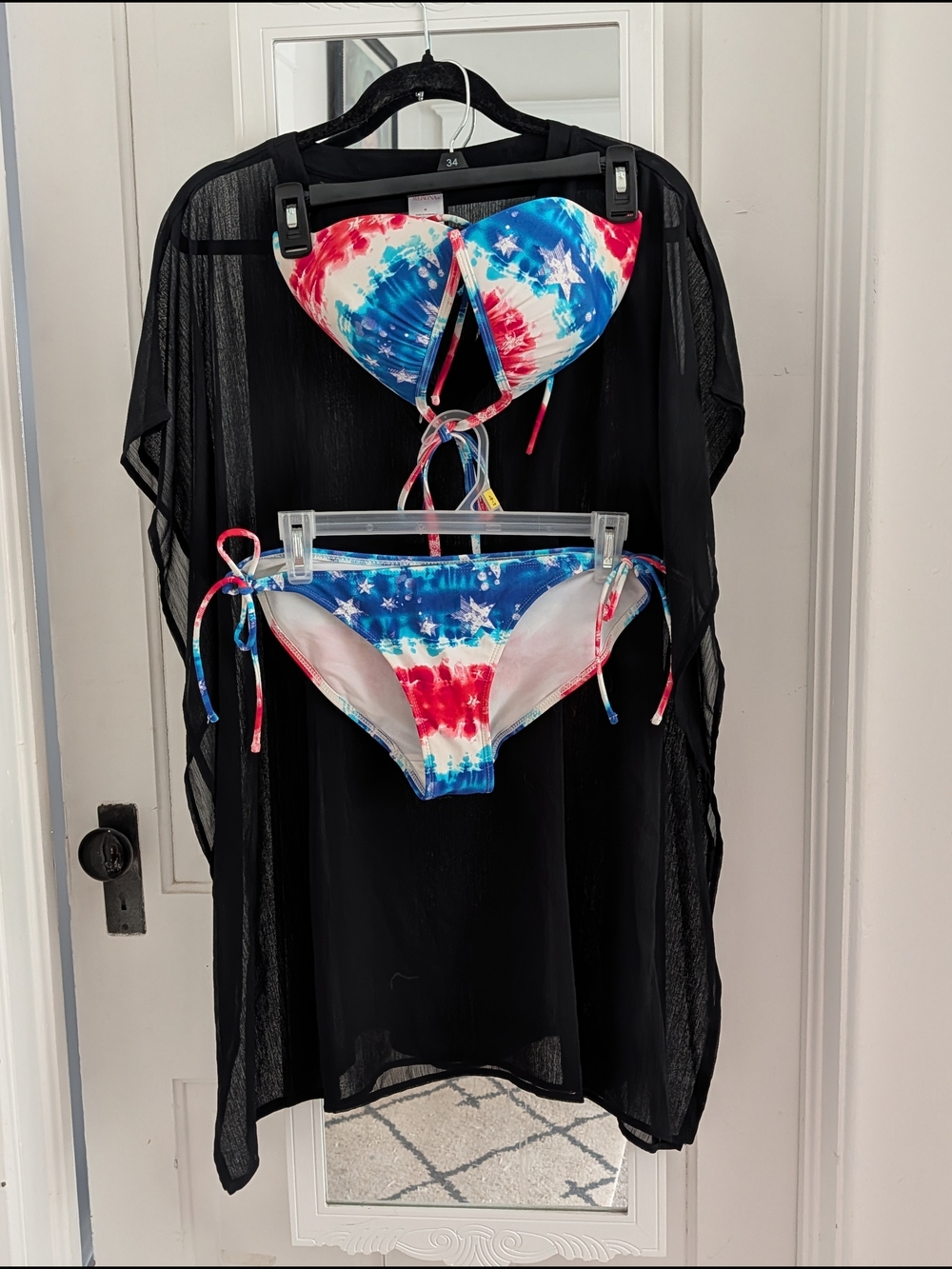 OP Kids Red, White & Blue Tie-Dye Bikini Set